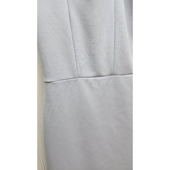 Banana Republic Light Blue Cap Sleeve Sheath Dress With Pleated Neckline Size 8 - Picture 4 of 12